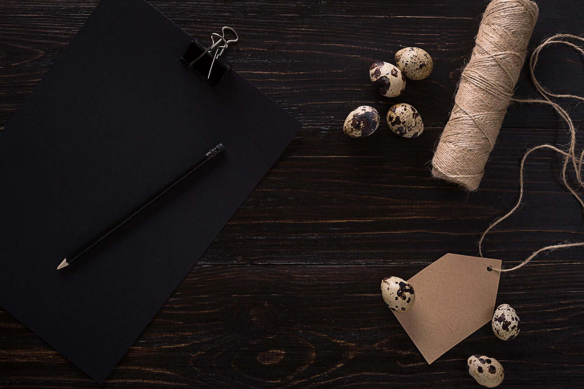 Set of luxury embroidery tools on dark table